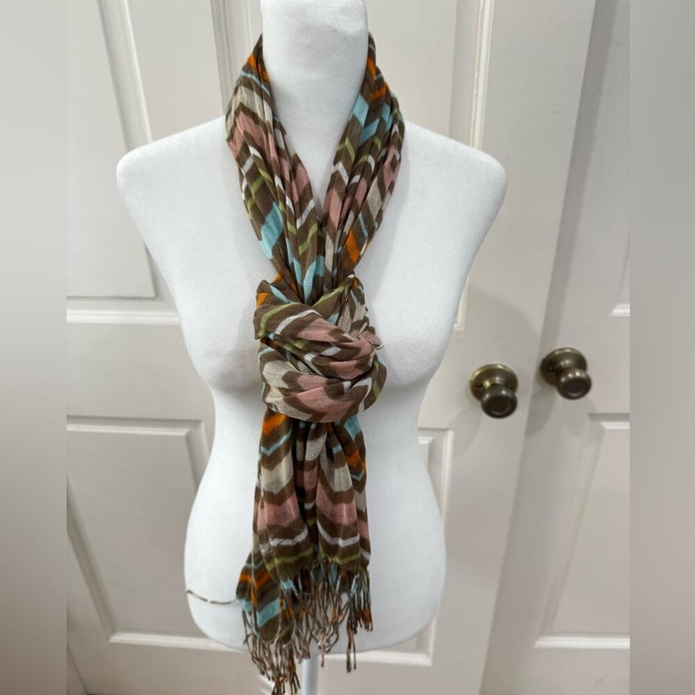 Chevron Patterned Scarf, OX - Picture 2 of 5
